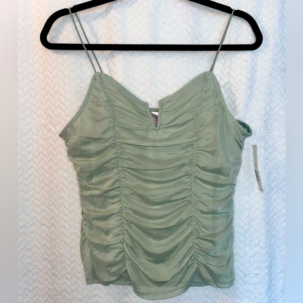 Green Ruched Women's Top